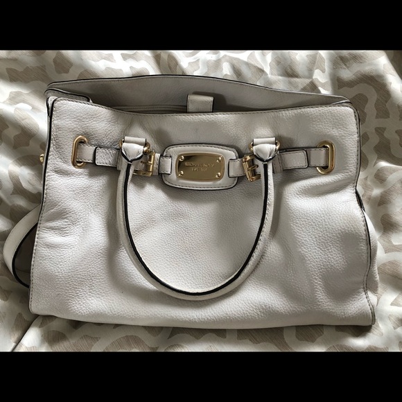 Auth Michael Kors Cream Leather Bag - Picture 1 of 6